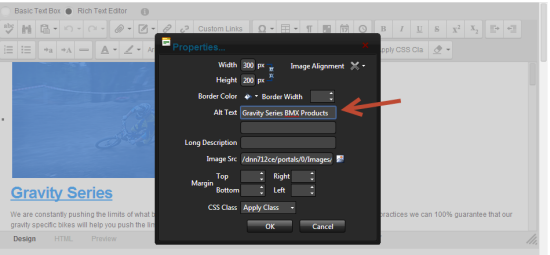DNN Alt Text Image keyphrase keyword for SEO