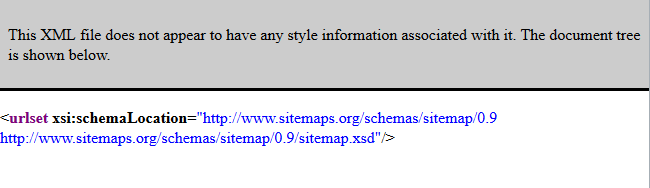 sitemap is empty