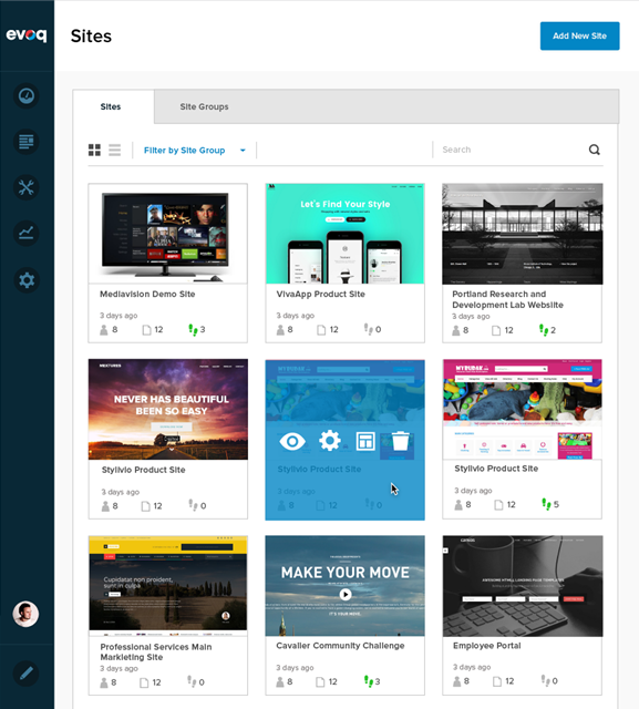 Evoq's multi-site management