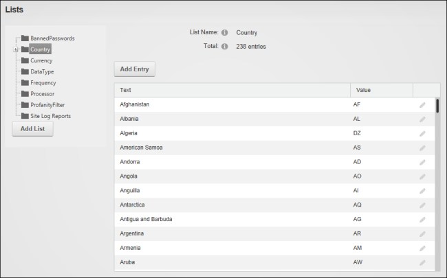 The Lists module
