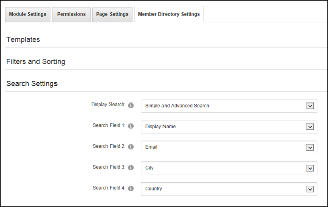 Configuring Members Directory search settings
