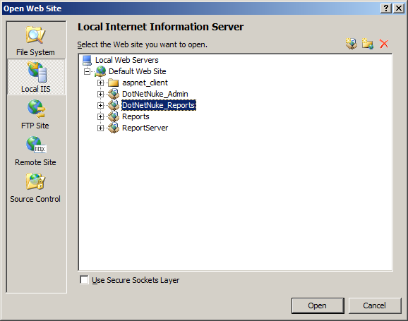 Open Website Dialog