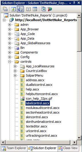 Locating the LabelControl.ascx file