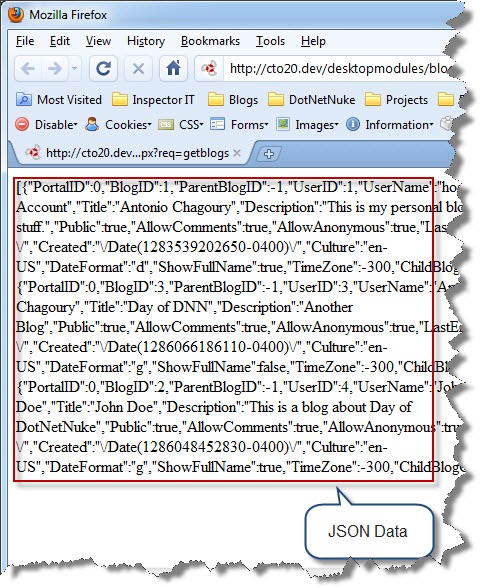 Blog Module JSON Data Service