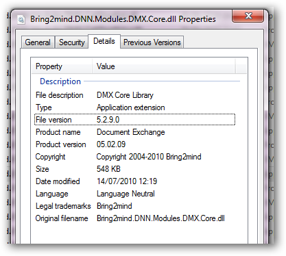 dll properties