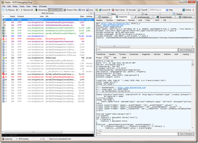 Fiddler Screenshot Fiddler Screenshot