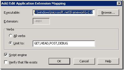 IIS 6 handler configuration IIS 6 handler configuration