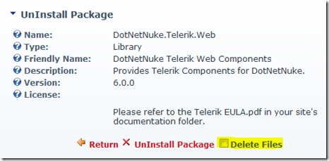 uninstall