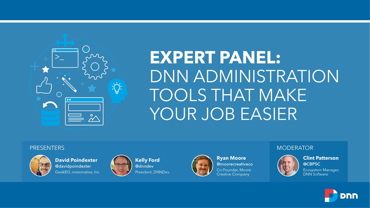 Expert Panel Webinar on DNN Administration tools banner image