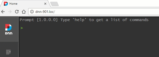 A screen capture of DNN Prompt