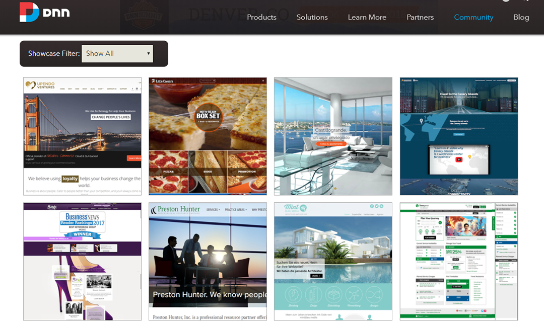 DNN Community Showcase Screen Capture
