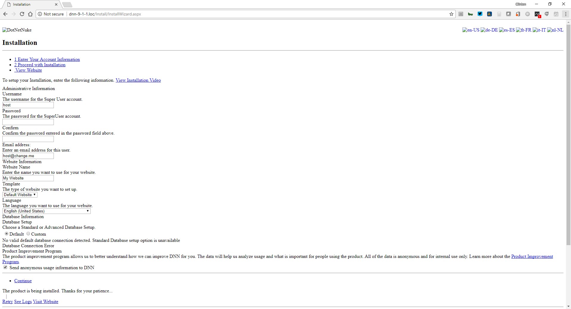 Screen Capture - My DNN Install without styles