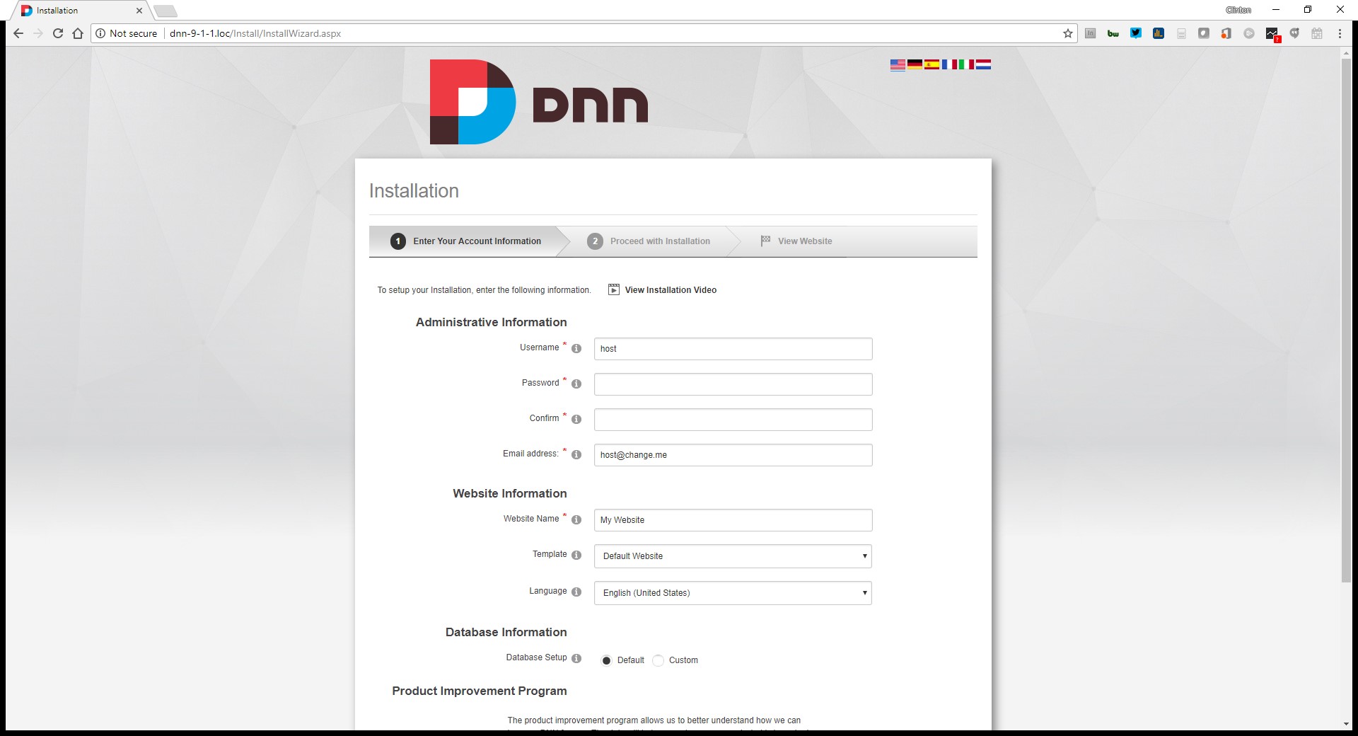 Screen Capture - The DNN Installer