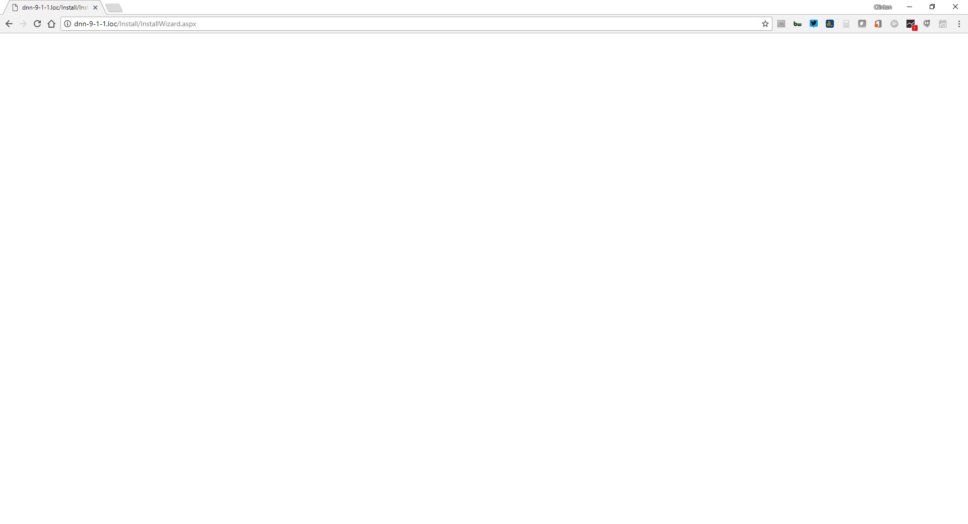 Screen Capture - A blank white DNN install page