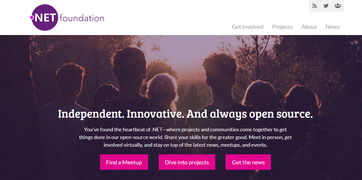 Screenshot of the .NET Foundation home page