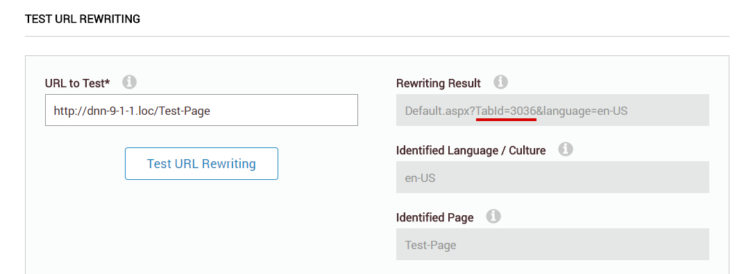 URL Rewriting Screenshot