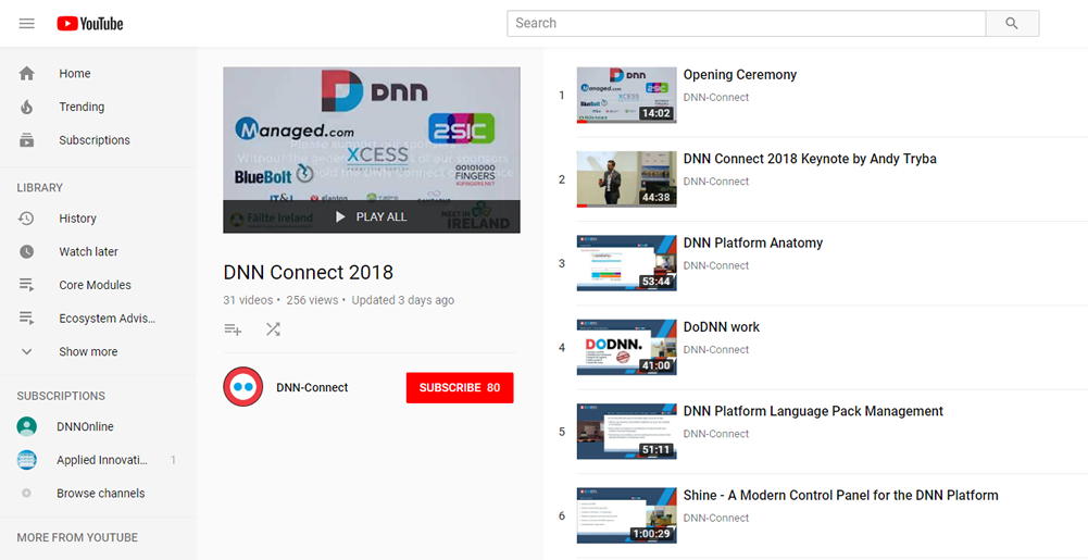 DNN-Connect Repla Playlist