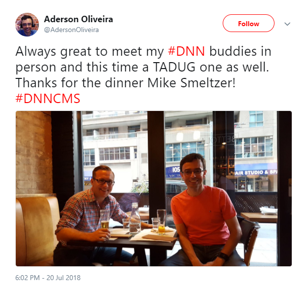 Two DNN MVPs, Aderson Oliveira and Mike Smeltzer met up recently.