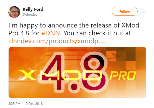 DNN Dev Announced the release of XMod Pro 4.8