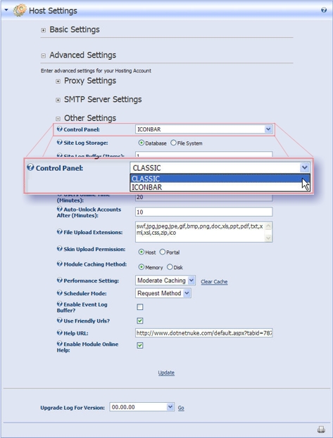 Host Settings Host Settings