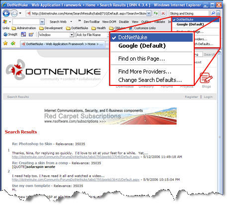 DotNetNuke Search Results