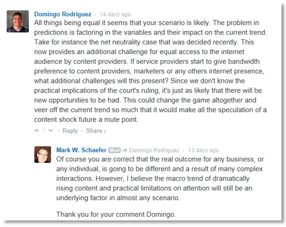 blog comment and response
