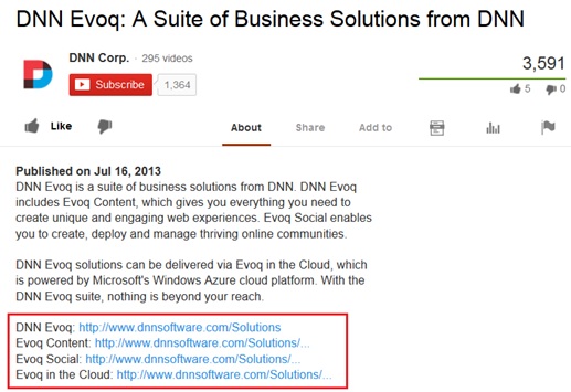 YouTube permits hyperlinks