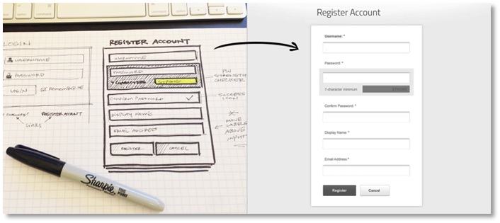 Sketch into wireframe