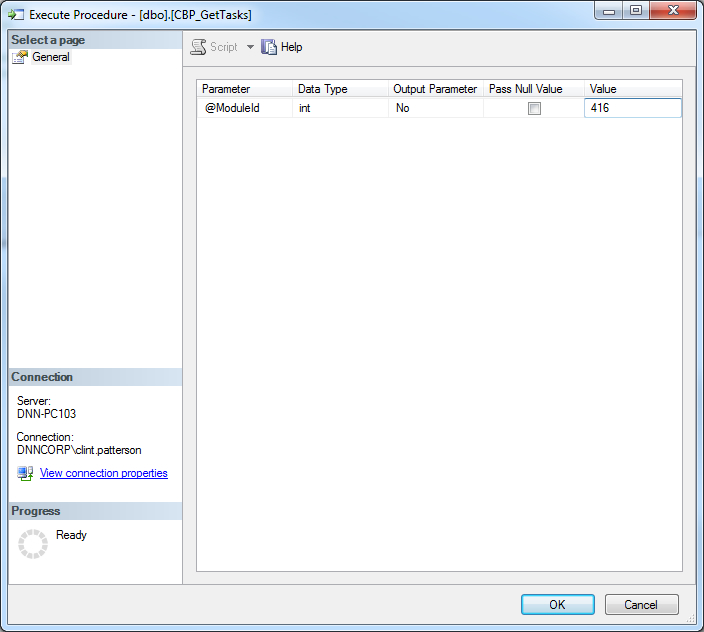 Executing a Stored Procedure with a Parameter Executing a Stored Procedure with a Parameter