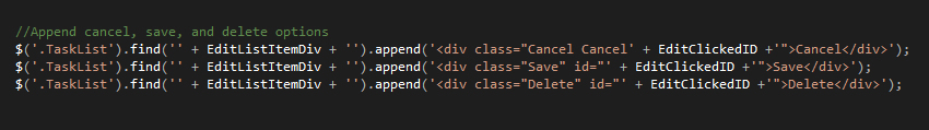The Append Delete Link Code