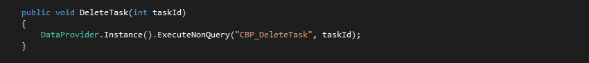 The Delete Task SQLDataProvider Code