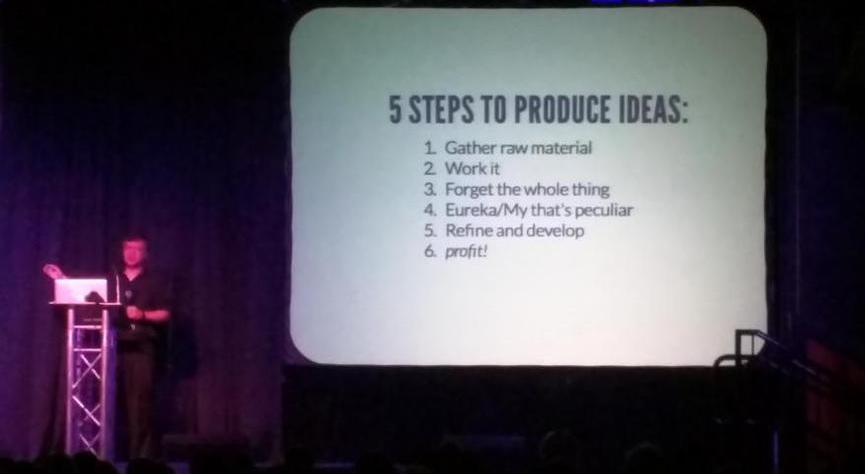 Andy Hunt of Pragmatic Bookshelf giving keynote at POSSCON 2015