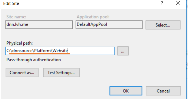 IIS Settings