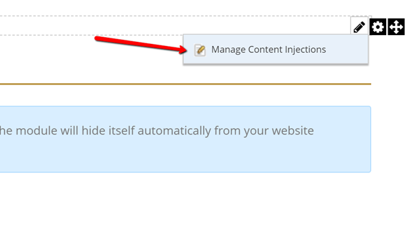 Choosing to add a content injection Choosing to add a content injection