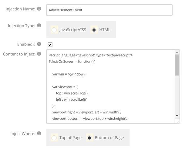 Content injection being saved Content injection being saved