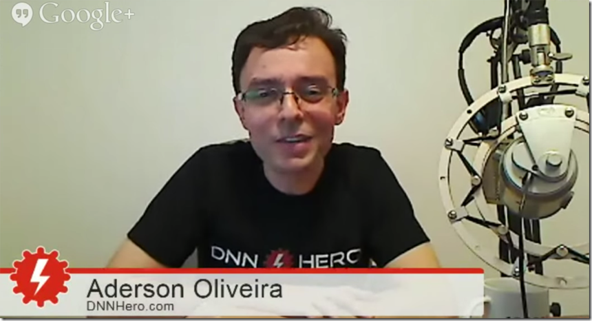 DNNHangout: Interview with Aderson Oliveira & learn about site templates