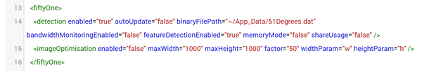 Choosing the 51Degrees configuration file Choosing the 51Degrees configuration file