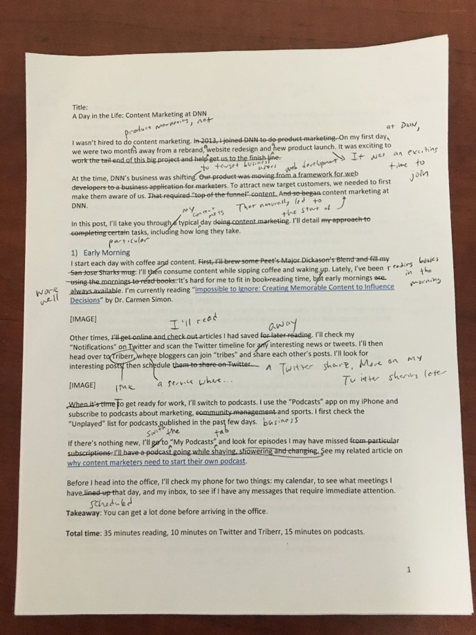 printed outline for my blog post