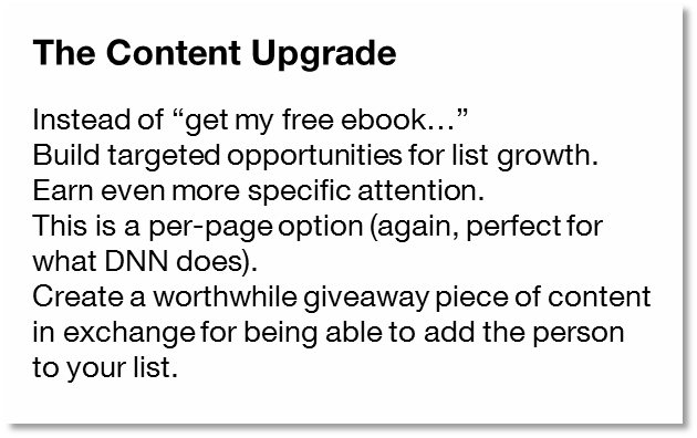 Content Upgrade concept from Chris Brogan