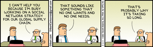 Dilbert comic strip on social networks