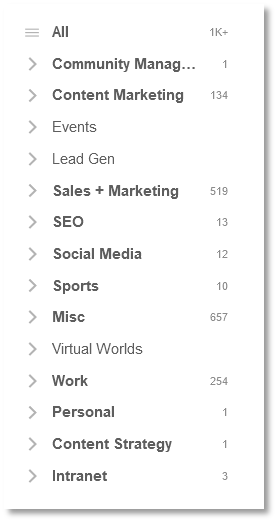my feedly categories