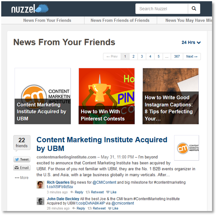 nuzzel front page