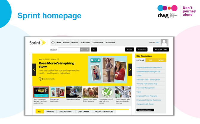 sprint intranet homepage