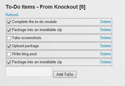 Knockout Binding Version - with edit