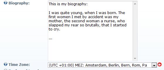 Biography Textbox