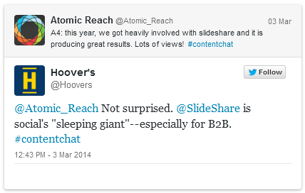 @Hoovers on #ContentChat