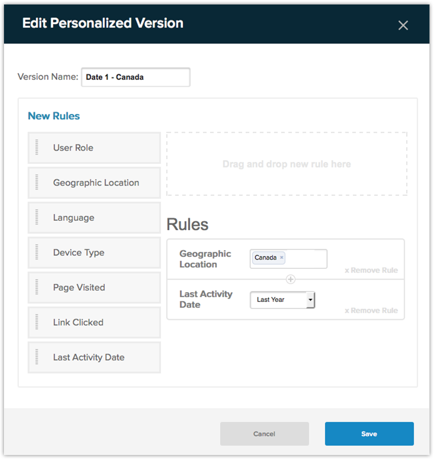 personalization rules