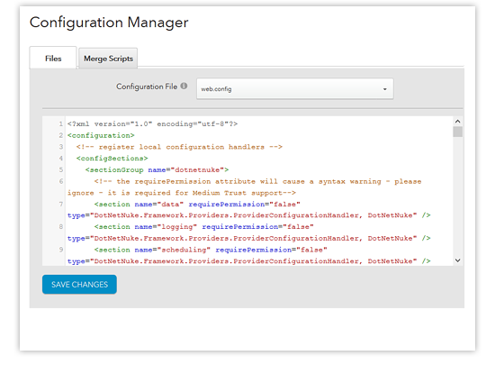 Configuration Manager | Evoq CMS by DNN Software