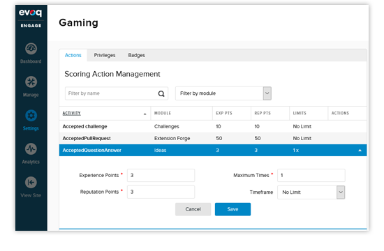 Gamification | Evoq CMS by DNN (DotNetNuke)