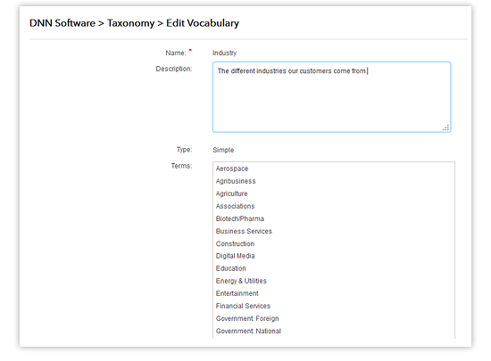 Taxonomy Management | Evoq CMS by DNN Software